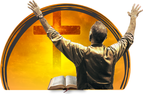 worshiper on his knees praying for his family